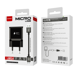 Prise secteur + câble micro USB - Noir