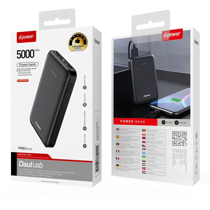 Power Bank 5000 MAH - Noir